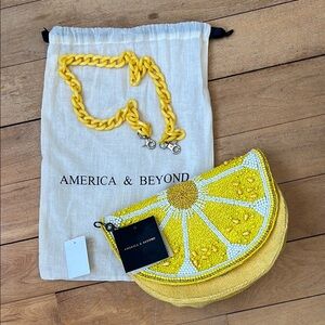 Vibrant Yellow Lemon Slice Clutch
